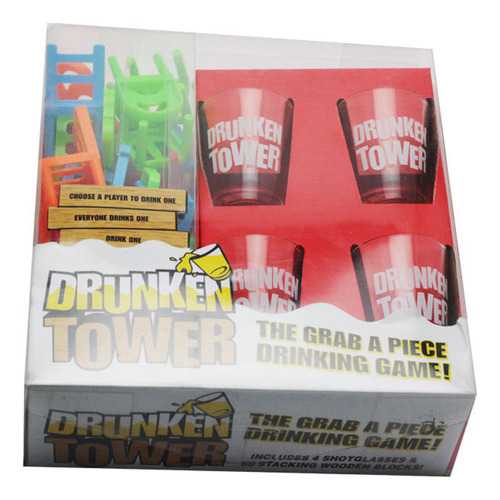 Juego Para Beber F Drunken Tower 9002, 18 Piezas, Sillas Y 4