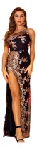 Comprar Vestido De Fiesta Noche C Tajo Brillo Lentejuelas 19031