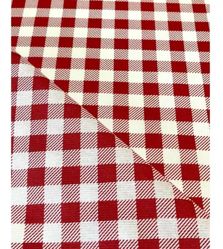 Tecido Gorgurinho Estampa Xadrez Vermelho 1m X 1,5m Italiano