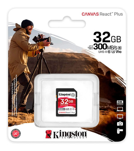 Tarjeta Memoria Sd Kingston Canvas React Plus 32gb 300mb/s