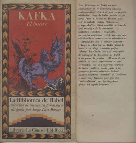 Borges Biblioteca De Babel N° 6 Kafka El Buitre Cuentos 1979