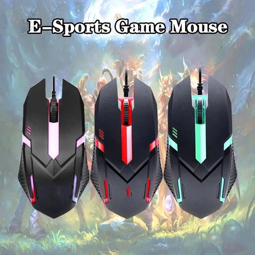 Ratón Para Juegos Con Cable Usb 1000dpi Rgb De 3 Botonesp