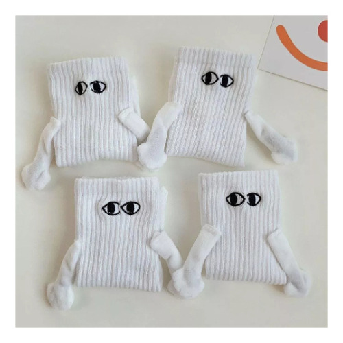 2 Pares Calcetines Con Manitas Y Ojos Magneticos Para Pareja