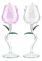 Comprar Par Copas Vino Flor Rosa Brindis Boda Coctel Bebidas Fiesta 