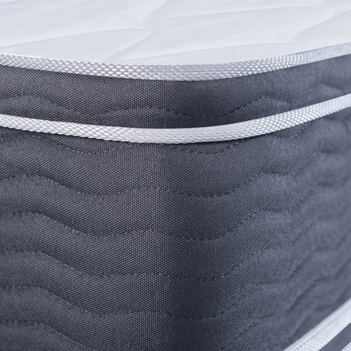 Inducol Nimbus Visco colchón 150x190cm Queen size de espuma con pillow viscoelástico color Negro y Gris Claro