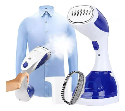 Plancha A Vapor Vertical Vaporera 200ml Viaje 1800w Azul