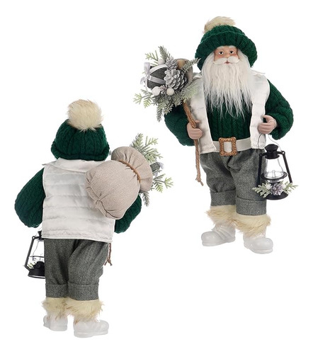 Figura De Papa Noel De Pie De 17 Pulgadas De Alto Con Bolsa