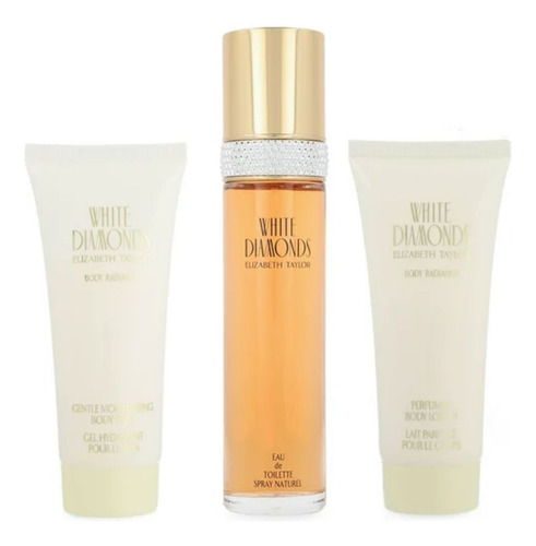 Elizabeth Taylor Set 3pzs White Diamonds 100ml Edt Spray