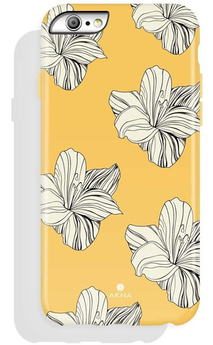Funda Para iPhone 6 / 6s Flores Silicona Amarillo Blanco