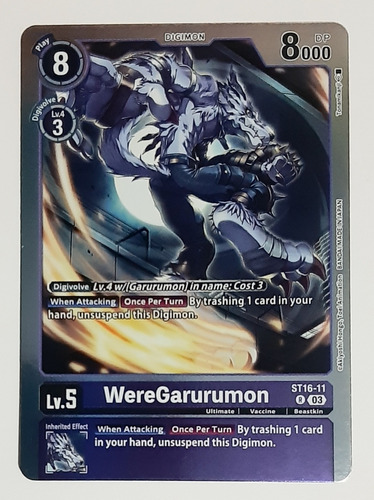 Carta Weregarurumon St16 11 R Digimon Tcg 