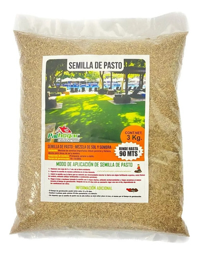 Semilla De Pasto Césped 3kg 90m Sol Y Sombra Ingles/survivor