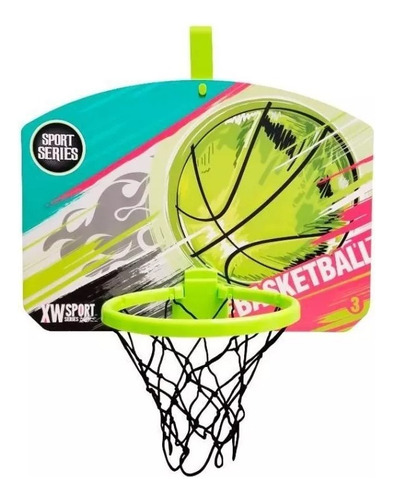 Imagen 2 de 7 de Aro Tablero De Básquetbol Con Pelota Inflador 52x37 Diginet