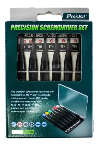 Kit Set Juego Destornilladores Torx Proskit Reparación 3502