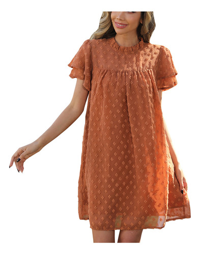 Adolescente Estilo Jacquard Vestido Sexy A-line Falda