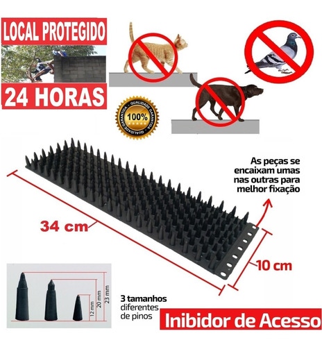 10 Espículas Espanta Gatos Pombos Inibidor De Acesso Animais