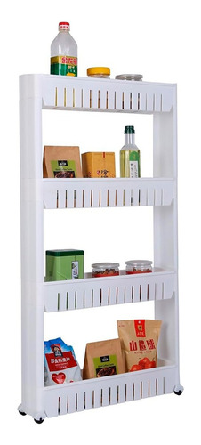 Organizador De Alacena Con Ruedas Para Cocina Bossa Scappi Color Blanco