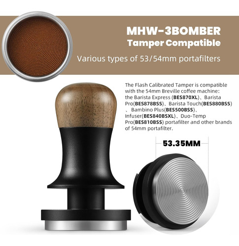 Apilador De Cafe Espresso Mhw-3bomber De 53 Mm Con Tres R...