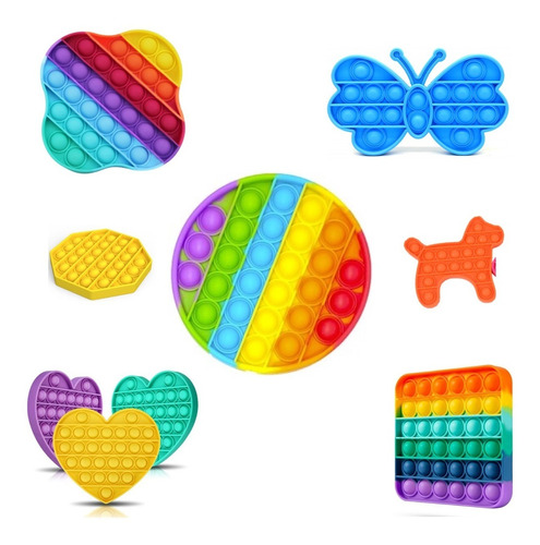 Imagen 1 de 6 de Pop It Importado Multicolor Fidget Toy Popit Antiestres Orig