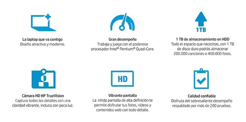 Laptop Hp 15-bs008la Pentium (quad Core) 4gb 1tb 15.6hd W10