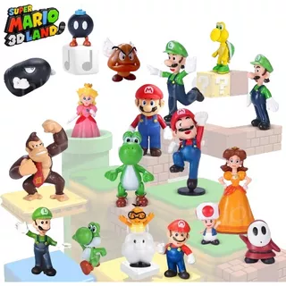 Juguetes De Super Mario Bros,luigi,yoshi Figuras 18 Piezas