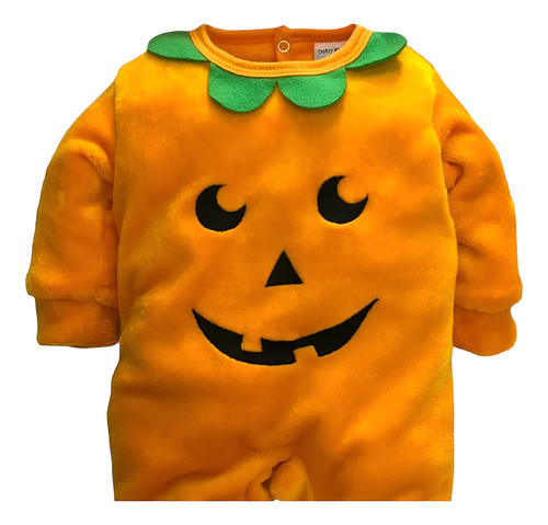 Mameluco Con Gorro Y Pañalero Halloween Calabaza Bebé
