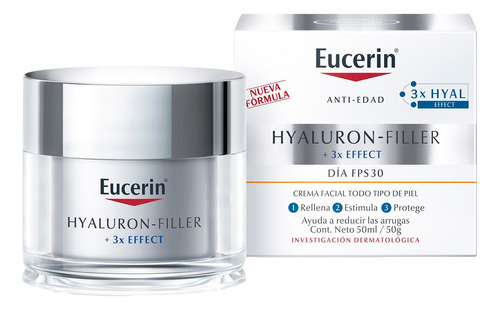 Crema Facial de día Eucerin Hyaluron filler Antiarrugas 50ml Fps30 Tipo de piel Todos