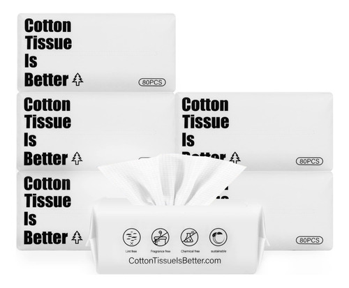 Cotton Tissue Is Better, Paquete De 6 Toallas Faciales A Bas