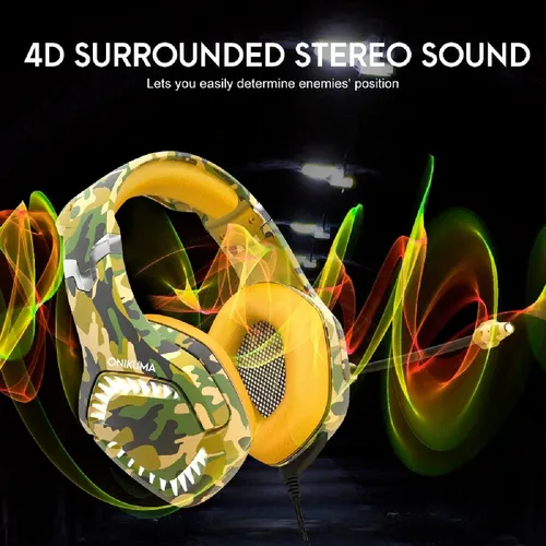 Audifonos Gamer Onikuma K1 Pro Cammouflage Yellow