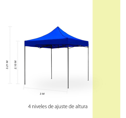 Imagen 3 de 6 de Toldo 3 X 3 Plegable Reforzado Impermeable Jardin Lona Carpa