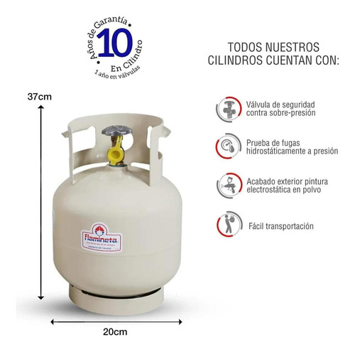 Tanque Para Gas Lp Con Cilindro Portatil 4 Kg Flamineta