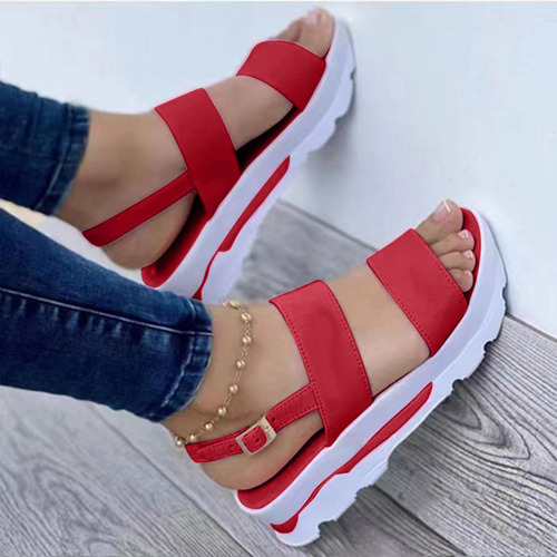 Sandalia B De Verano Para Mujer, Con Suela Gruesa, A La Moda