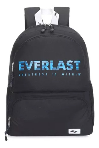 Mochila Deportiva Everlast Urbana Hombre Mujer 16271 Negro Diseño De La Tela Liso