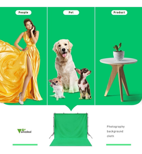 Imagen 7 de 8 de Fondo Verde De Fotografia Con Ganchos (no Incluye Parales)
