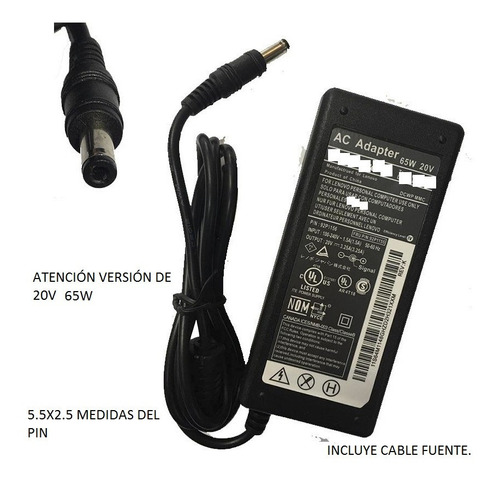 Imagen 3 de 3 de Cargador Para Lenovo G460, G450, G470, G530 G550, G560, 20v