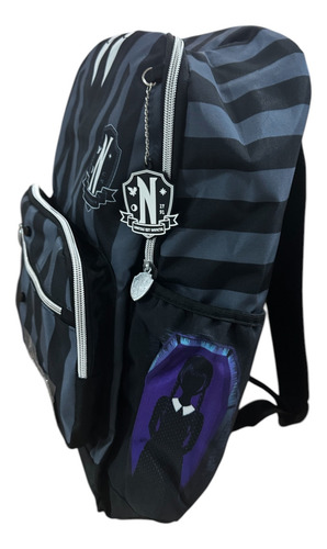 Mochila Escolar Urbana Merlina 18 Pulgadas Espalda Tapimovil Color Negro Diseño de la tela Rayas