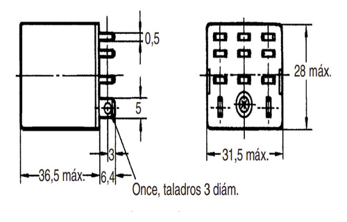 Relay Relé Relevador Encapsulado Omron Ly3n-j 12vdc 11 Pines