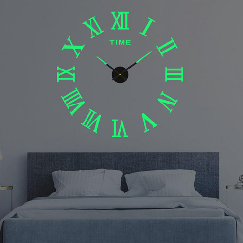 3 Reloj De Pared Sin Marco Luminoso Pegatinas Reloj De Pared