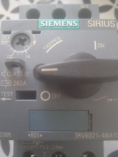 Guardamotor Siemens 14-20 Amp 3rv6021-4ba10