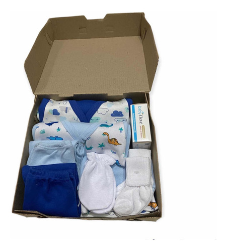 Imagen 2 de 3 de Ajuar Nacimiento 12piezas Bebe Algodon Set Caja Regalo
