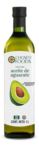 Aceite 100% Puro De Aguacate Natural 1 Litro Chosen Foods
