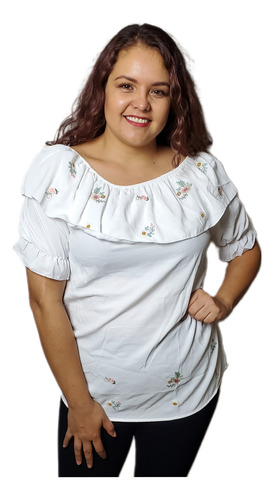 Blusa Bordada Olan Grande Extra Estirable 1xl 2xl 3xl