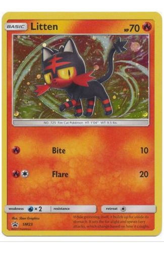 Carta Pokemon Litten Sm23 Holo Rara Promocional