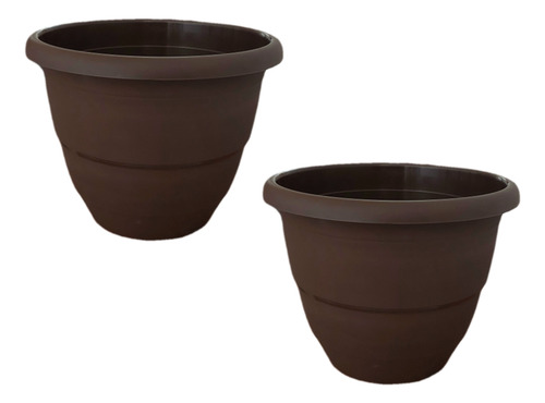 2 Macetas De Plástico De 23 Litros 42 Cm Diámetro Complan