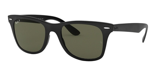 Imagen 2 de 2 de Anteojos de sol polarizados Ray-Ban Wayfarer Liteforce Standard con marco de liteforce color matte black, lente green de policarbonato clásica, varilla matte black de liteforce - RB4195