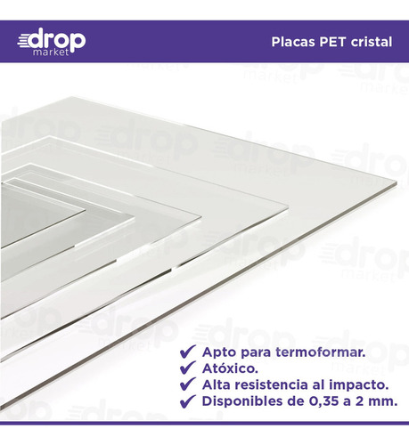 Imagen 3 de 10 de Corte A3 Pet Simil Acrílico Transparente 30x42 0.35mm