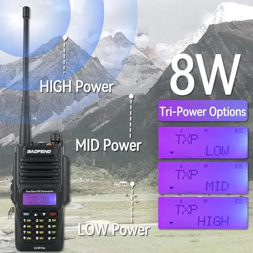 Walkie Talkie Baofeng Uv-9r Plus 8 W Ip67, Paquete Resistent