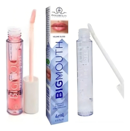 Kit 2 Uni Gloss Aumenta Volume Labios Big Mouth Rosa/incolor