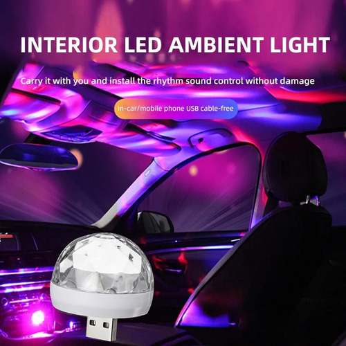 Luz Led Para Ambiente Bola Magica Inteligente Musica Carro