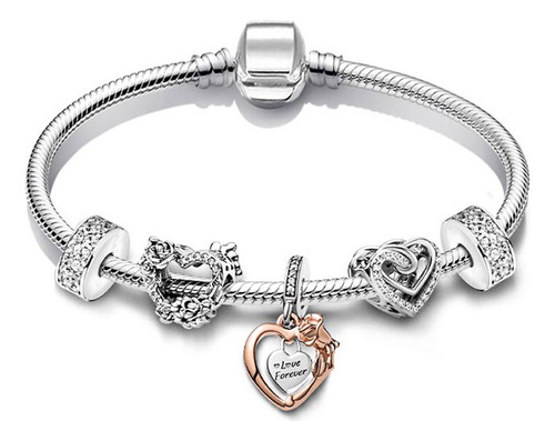 Pulsera Colgante Con Forma De Rosa Hecha A Mano, Aleación Ga