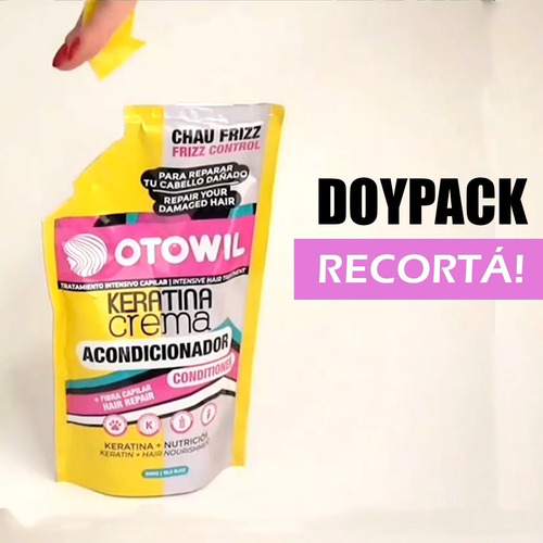 Imagen 5 de 6 de Acondicionador Keratina Otowil X250g + Doypack + Regalos